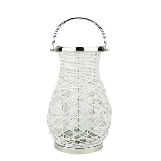 Decorative Woven Iron Pillar Candle Lantern By Northlight in White | 16.25" x 10" | Michaels®